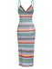 Abito boho a righe con lacci colorate anni '70