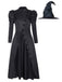 Costume da strega Elphaba ispirato Wicked con cappello nero anni '40