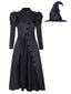 Costume da strega Elphaba ispirato Wicked con cappello nero anni '40