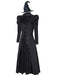 Costume da strega Elphaba ispirato Wicked con cappello nero anni '40