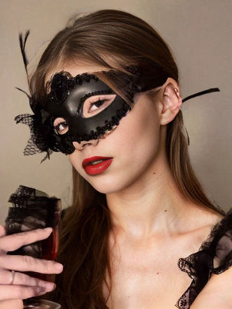 Maschera per gli occhi in rete di piume elegante vintage