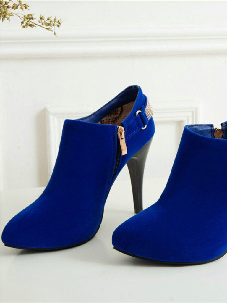 Scarpe con tacco a spillo in velluto tinta unita