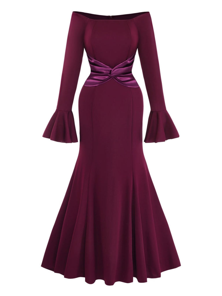 Abito a maniche a campana plissettato con spalle scoperte anni '30