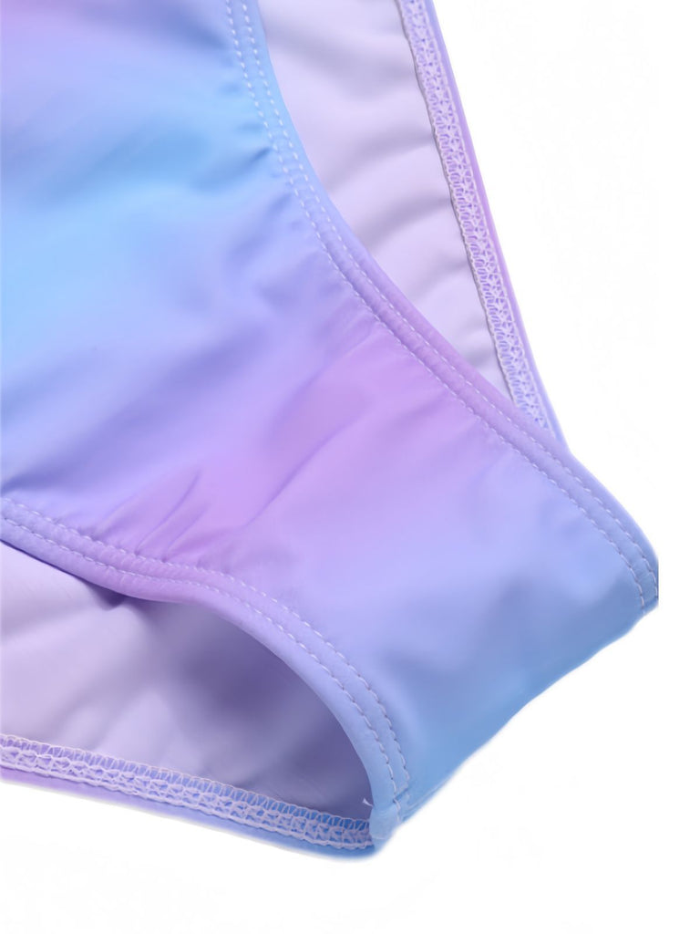Set Bikini conchiglia spalline di perle blu anni '60