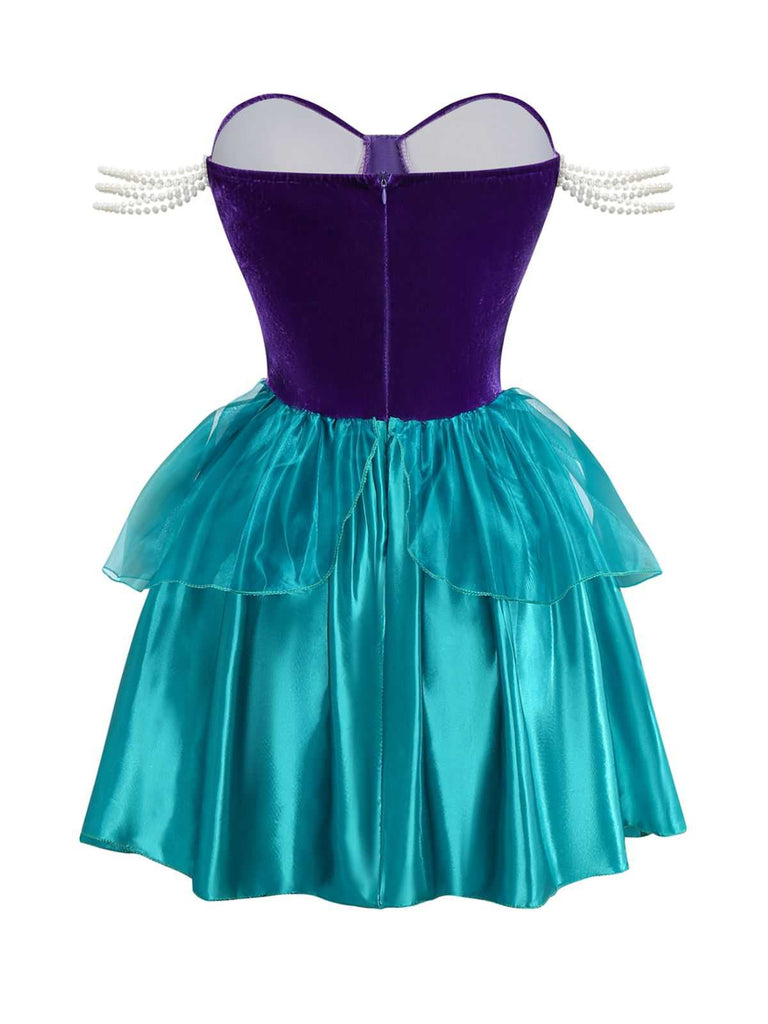 Costume da principessa sirena Ariel con corona anni '50