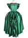 Costume ispirato a Mercoledì Agnes in raso verde anni '50