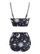 Set bikini gotico stampa galassia spalline nero anni '80