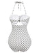 Costumi intero a pois con lacci bianco anni '40