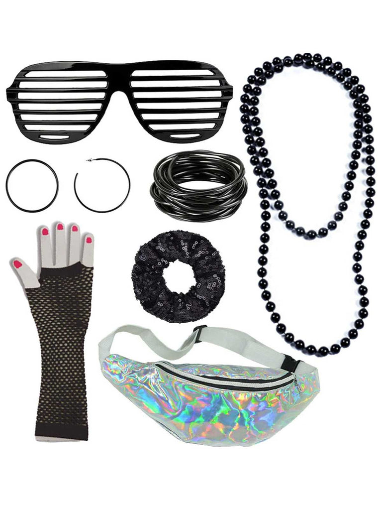 Set di accessori colorati per costumi retrò anni '80
