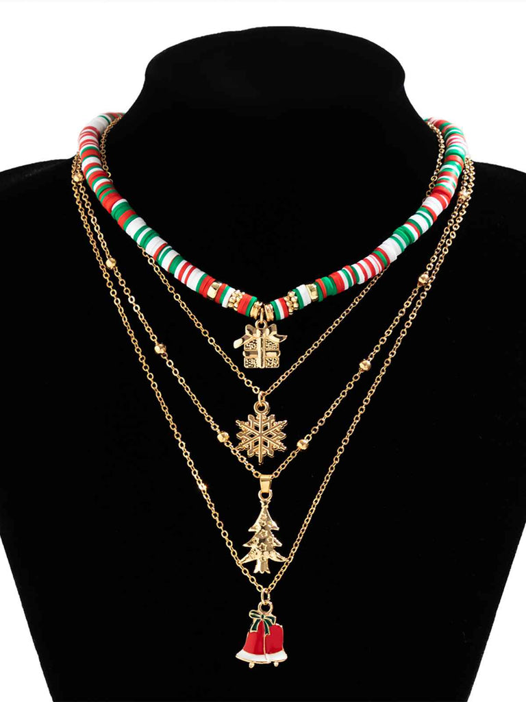 Set di collane a strati natalizi vintage