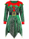 Costume da elfo natalizio con paillettes verde anni '50