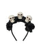 Cerchietto con rose e teschio di Halloween nero