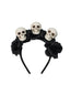 Cerchietto con rose e teschio di Halloween nero