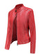 Giacca in pelle con collo alto e borchie anni '40