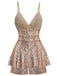 Tuta corta con paillettes con scollo a V anni '60