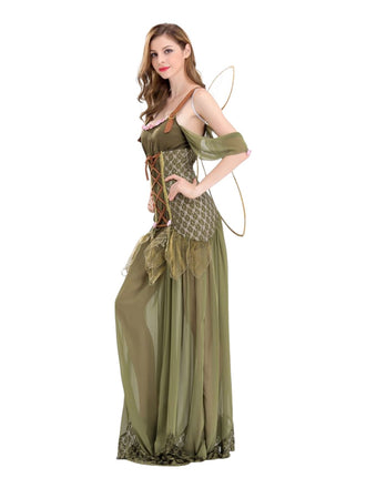 Costume da fata dei fiori con ali verde anni '70