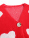 Cardigan in maglia con stampa a cuore per San Valentino anni '50