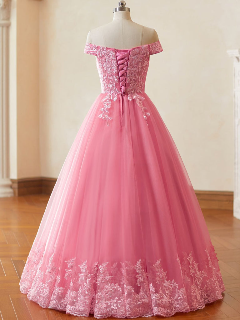 Abito da ballo in pizzo e rete Glinda Wicked rosa anni '30