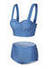 Set Bikini plaid spalline retrò blu anni '50