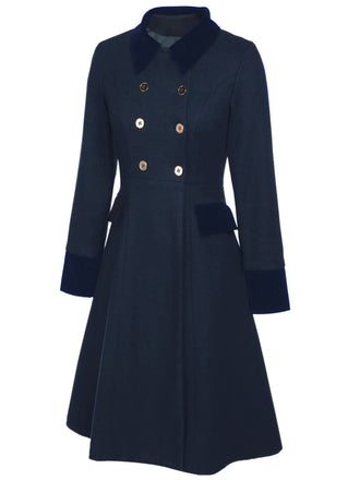 Cappotto con bottoni blu anni '40