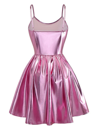 Abito da festa metallizzate con spalline sottili anni '80