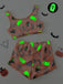 2PCS Pigiama in pile con fantasma Halloween arancione anni '60