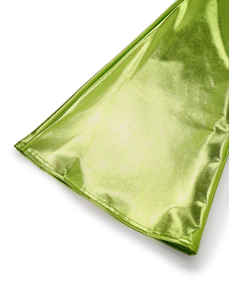 Pantaloni attillati metallizzati laser anni '70