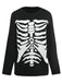 Maglione lavorato a maglia con scheletro Halloween nero anni '50