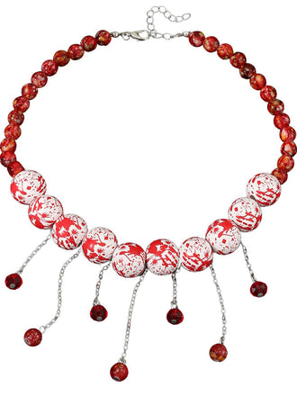Collana gotica con sangue bianco di Halloween