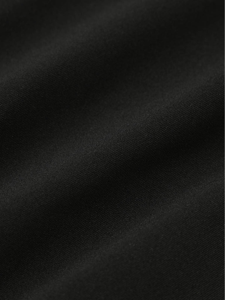 Abito aderente senza maniche con revers e bottoni nero anni '60