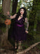Abito con pipistrello fiocco Halloween viola scuro anni '50