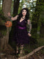 Abito con pipistrello fiocco Halloween viola scuro anni '50