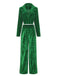 2PCS Blazer in flanella plissettata e pantaloni a gamba larga verde anni '80