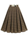 Gonna a pieghe a quadri e pois con cintura anni '50