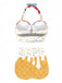 bikini cono gelato con scollo all'americana rosso anni '70