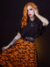 Abito e mantello patchwork con spalline Halloween anni '50