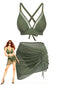 3PCS Bikini anni '50 con bottoni in metallo massiccio