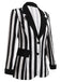 Blazer a righe con risvolto a contrasto bianco e nero anni '50