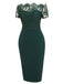 Abito in pizzo spalle scoperte verde scuro anni '60