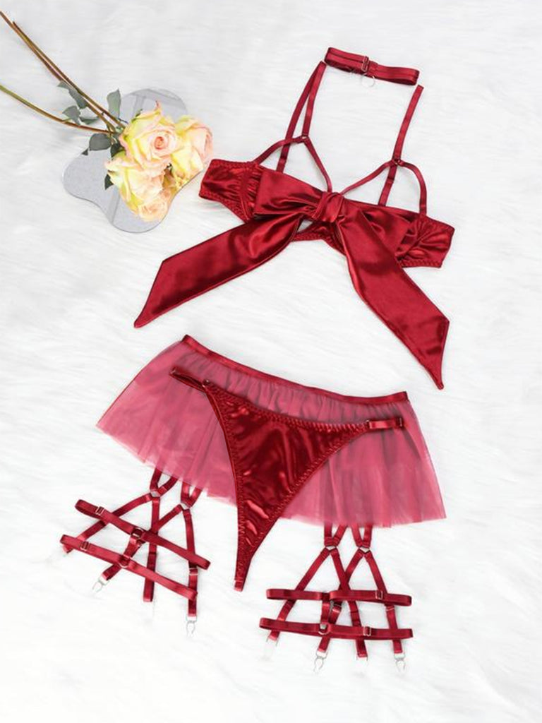 Pigiama patchwork con fiocco in rete anni '60