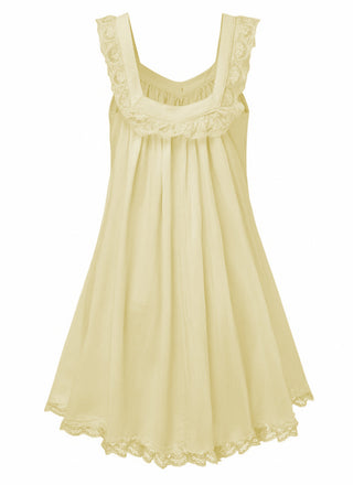 [Prevendita] Abito babydoll in pizzo con fiocco sulla schiena giallo anni '60