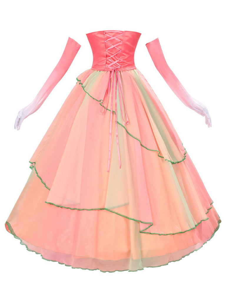 2PCS Top e gonna Glinda della strega cattiva rosa anni '70