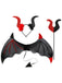 3PCS Ali di pipistrello e bacchetta e cerchietto Halloween