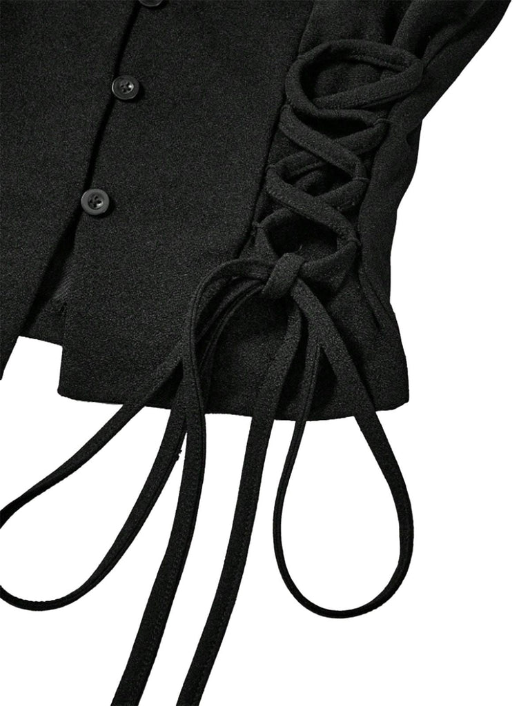 Gilet con scollo a V e cintura annodata in vita anni '70