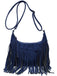 Borsa boho con frange a tracolla in pelle scamosciata