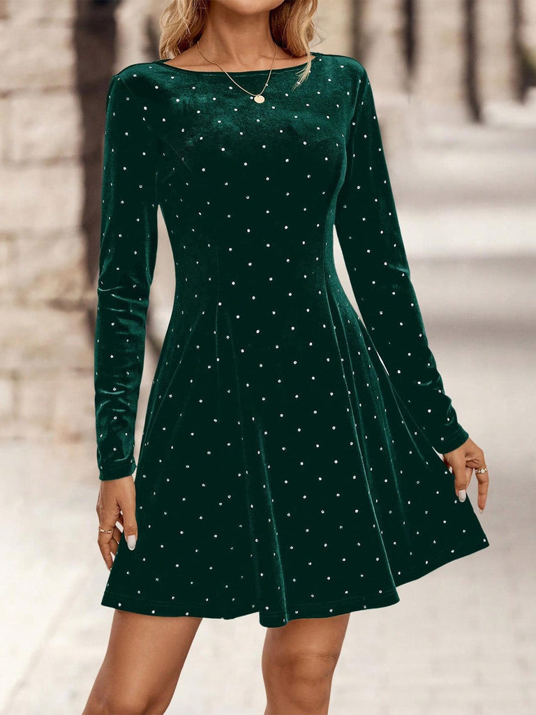 Abito da sera in velluto con strass anni '80