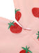 Tuta corta in pizzo patchwork rosa fragola anni '50