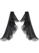 Maniche lunghe svasate in chiffon con bordi in pizzo nero