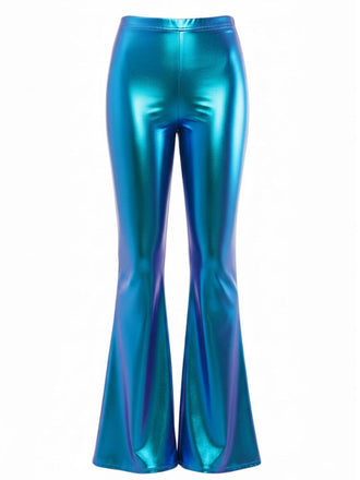 Pantaloni attillati metallizzati laser anni '70