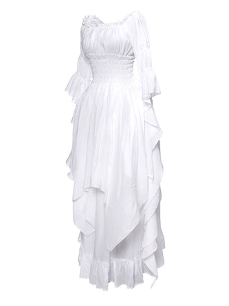 Abito con maniche a campana e orlo irregolare gotico anni '80